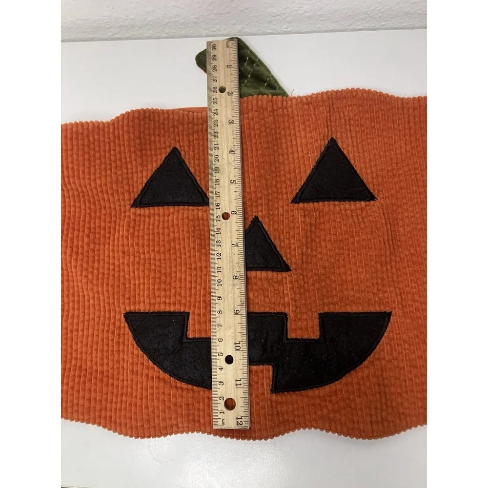 Sweet Street‎ Placemat Jack-o'-lantern Halloween Fall Corduroy Orange Black